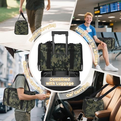 YUDODO 25lbs Cat Carrier Lightproof Soft Sided Pet Carrier for Large Cat | Airline Approved, Lightproof Breathable Design, Side Pockets, Durable Mesh, Foldable and Portable, Black Camouflage - color: Black Camouflage（No Privacy Curtain)