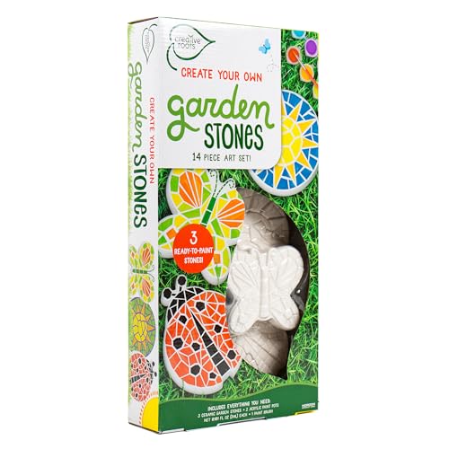 Creative Roots Paint Your Own Butterfly, Ladybug & Sun Stepping Stone by Horizon Group USA, 1 box of 3 count - style: Pack of 3