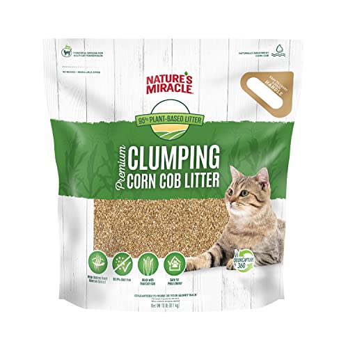 Nature's Miracle Premium Clumping Corn Cob Litter, Tough Odor Bio-Enzymatic Formula, Dust Free - size: 18 lb