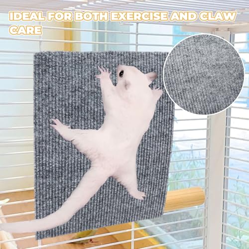 Sugar Glider Cage Accessories, 6 Pack Sugar Glider Climbing Felt Mat, Sugar Glider Toys, Sugar Glider Enrichment Toys for Sharpening Claws, Sugar Glider Scratching Pads for Cage Wall and Furniture
