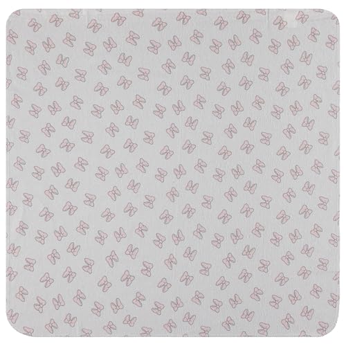 Disney Baby 4-Pack Receiving Blankets — 100% Cotton Flannel, 28" x 28" — Available in Mickey, Minnie, Pooh, Stitch or Angel — Soft Swaddle, Burp & Stroller Blankets — Gift-Ready with Ribbon Bow - color: Minnie Mouse Bows