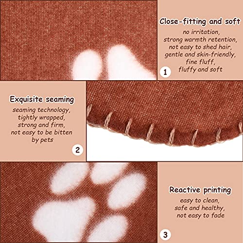 Tatuo 10 Pieces Pet Blankets with Paw Print Dog Cat Fleece Blankets Soft Warm Sleep Mat Pad Bed Cover for Kitten Puppy and Other Small Animals, 24 x 28 Inch(Vibrant Color) - color: Vibrant Color