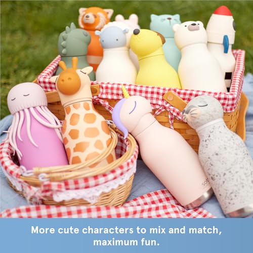asobu Bestie Water Bottle, Cute Collectible Character, Leak Proof, BPA Free | 16 oz, Stays Cold 24 Hours, Double Wall Vacuum Insulation, Food Grade Stainless Steel, Spill Resistant, Great Gift Idea - color: KIYOSHI THE DOLPHIN