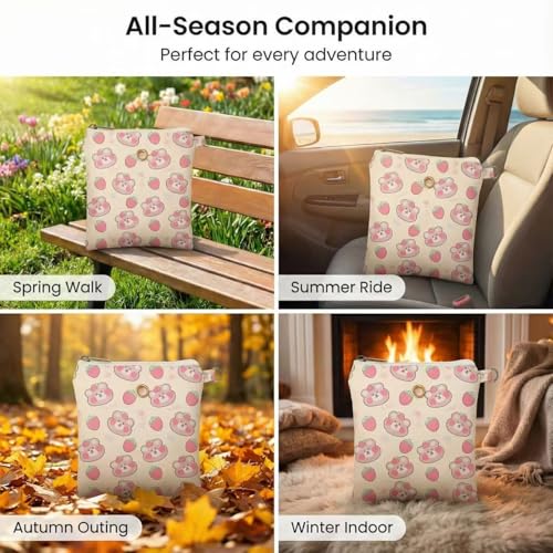Small Pet Carrier Bag with Soft Minky Dot Lining, Breathable & Waterproof Travel Pouch for Leopard Geckos, Hamsters, Small Reptiles and Small Animals –All-Season Use - color: Red