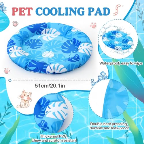 Drydiet Pet Cooling Mat for Cats & Small Dogs, Gel Pad, Washable, 20.1 in | No water or refrigeration needed; washable, scratch-resistant gel mat keeps cats and small dogs cool indoors or outdoors. - color: Blue