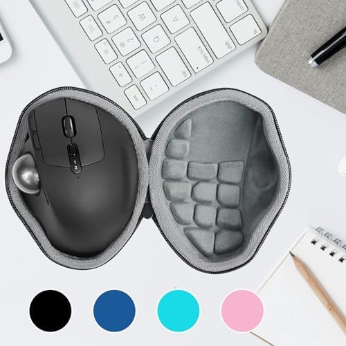 co2CREA Hard Case for Logitech MX Ergo/M575 Wireless Trackball Mouse, Pink | Portable Travel Storage Box, Protective EVA Carrying Bag with Shockproof Foam Cushion and Wrist Strap - color: Pink Case