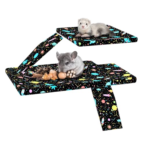 YKD Ferret Cage Liners for Ferret Nation & Critter Nation Cages | Waterproof Chinchilla Cage Accessories, Washable Bedding, for Ferrets, Chinchillas, Rats (Black, Top Pan Set) - size: Top Pan Set