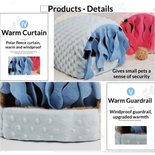 Small Pet Hideout No Bottom Guinea Pig Rabbit Cave Toilet Cover (Blue,X-Large) - color: Blue, size: X-Large