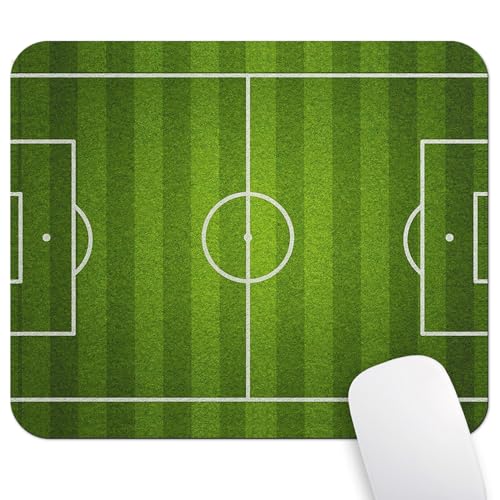 Soccer Field Mouse Pad, Football Pitch Green Grass Sports Stadium Desk Mat | 9.5"x 7.9", Cute Smooth & Anti-Slip Mousepad - color: Green