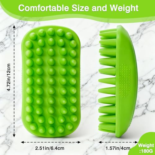 Pet Rubber Bath Brush for Dogs & Cats, Soft TPR Bath Curry Brush with Massage Design for Long and Short Hair Pets