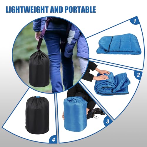 REDCAMP Kids Mummy Sleeping Bag for Camping, 3 Season Cold Weather Sleeping Bag Fit Boys,Girls & Teens, Blue/Rose Red - color: Navy Blue with Detachable Hood