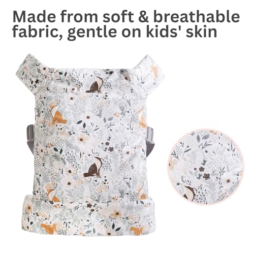 Baby Doll Carrier, Adjustable Doll Carrier for Little Girls, Front & Back Wear, Made with Soft Fabric, Fits Dolls & Stuffed Animals up to 20 Inches, Wildflower, WoodlandAnimal - style: Woodland Animal