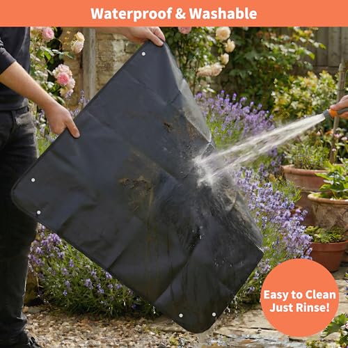 Rabbit Cage Liner, Waterproof PVC Mat, 59x39 Inch Black | Snap edges help contain mess while waterproof PVC protects floors. Wipes clean for daily rabbit cage use.