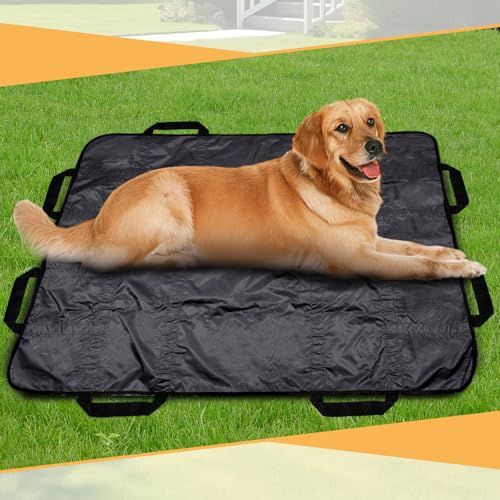 Dog Stretcher for Large Dogs Emergency Animal Carrier 300 Pounds 8 Handles | Dog Stretcher, Portable Stretcher,Emergency Animal Carrier Capable Gray - color: Gray