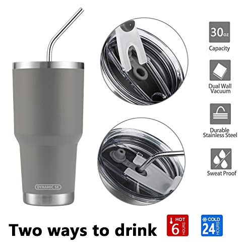 D·S 30oz Grey Tumbler Double Wall Vacuum Insulated Travel Coffee Mug | Double Wall Vacuum Suit Cold and Hot Drink Fits in standard car cup holders With Splash-Proof Lid - color: Gray