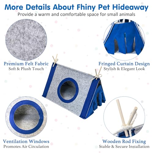 Fhiny Guinea Pig Hideout, Washable Guinea Pig Hideaway 14.6"x 9.8"x 8.3" Removable Triangular Bunny Tent Small Animal Bed for Bunnies Chinchillas Hedgehogs to Rest and Hide