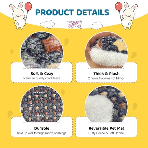 2 Pack Bunny Rabbit Bed - 14 x 17 Inch Upgraded-Thickness Pee Pads Bedding | Washable Bunny Rabbit Pee Pad with Absorbent Surface Helps Keep Cages Dry, Reusable Bedding for Resting Areas (Dark Blue, XL) - color: Dark Blue + Dark Blue, size: 14" X 17.3" -