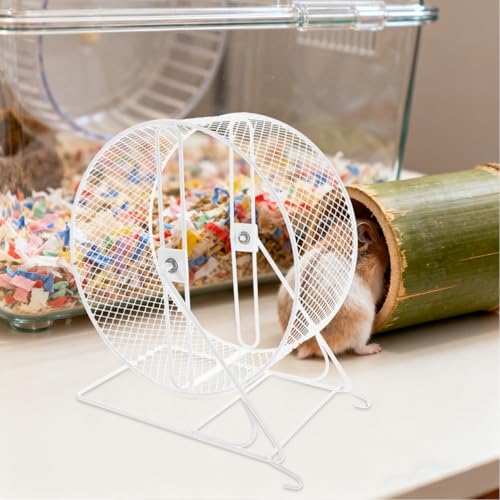 ibasenice Silent Hamster Wheel 9.25In Metal Wire Exercise Wheel Quiet Runner with Ball Bearings Textured Surface for Nail Care for Hamsters Gerbils Mice and Small Pets