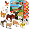 iGRATENS Farm Animals Figures Toys with Sound Books, 10PCS Farm Animals for Toddlers & Animal Sound Books with 10 Buttons, Plastic Animals, Farm Toys for Toddlers 3-5, Animal Lover Gifts for Kids - style: Farm Animals