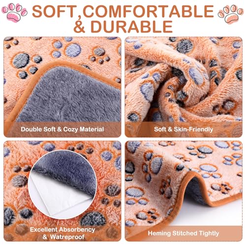 Tudomro 8 Pcs Guinea Pig Fleece Cage Liners,Paw,14 x 28 Inch | Washable Reusable Small Animal Bedding, Absorbent Blankets for Ferret Chinchilla, Soft Fleece Mat Pads Protect Furniture - size: 14 x 28 Inch