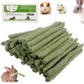 50Pcs Natural Timothy Hay Sticks, Rabbit Chew Toys Molar Teeth Grinding Sticks, Bunny Treats for Chinchillas, Guinea Pigs, Hamsters & Small Animals