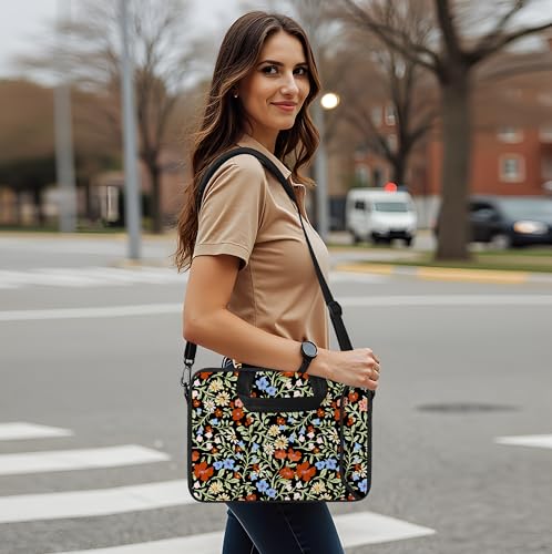 Messenger Bag Carrying Case Sleeve with Handle Accessory Pocket Fits Laptops/Notebook/ebooks/Kids tablet/ipad (11-13.3 inch, Flowers2) - color: Flowers2, size: 11-13.3 inch