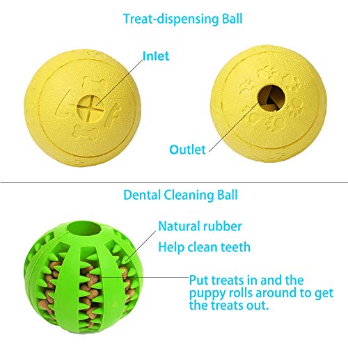 Volacopets 5 Different Functions Interactive Dog Toys, Puzzle Toys, Dog Balls for Medium Large Dogs, Dog Squeaky Balls, Food Treat Dispensing Toys - size: Medium Large (5 Pack)