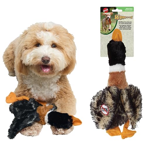SPOT Skinneeez Mini Mallard Duck 13 Inch Stuffing-Free Plush Squeaky Dog Toy – Soft Interactive Toy for Small and Medium Dogs – Mess-Free Play for Light & Moderate Chewers – Assorted Styles - style: Mini Mallard Duck