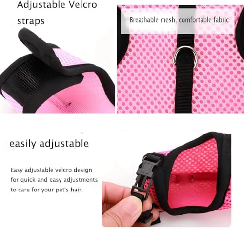 Rabbit Harness and Leash Escape Proof Soft Mesh Bunny Leash and Harness Set | Grey, Breathable Mesh Prevents Overheating,Dual Adjustable Tape Quick Buckle Anti-escape,For Rabbits Ferret and Small Animals - color: Grey, size: M(Chest 7.1–9.8 in)Small Rabbi