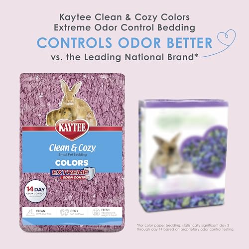 Kaytee Clean & Cozy Colors, Small Animal Bedding with Extreme Odor Control, Plum, 24.6 Liters - color: Plum, size: 24.6 Liter