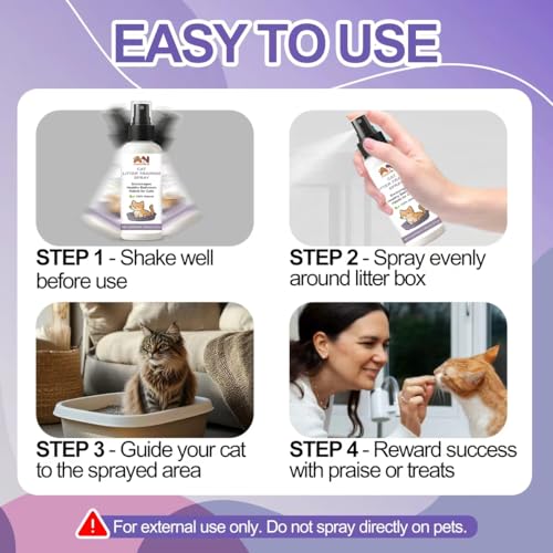 Cat Litter Training Spray, 150ml Litter Box Attractant for Cats & Kittens | Natural attractant helps guide cats and kittens to the litter box for easier training, retraining, and new-home transitions. - color: Cat Litter Training