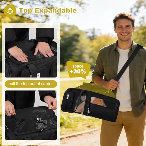 pidipiti 17x13x8 Soft-Sided pet Carrier,for 1 Extra-Small Dog/Small cat | top expandable,breeze airlines approved - size: 17"L x 13"W x 8"H
