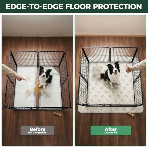 FXW Rollick Unleashed Dog Playpen for Indoor, Yard, RV Camping, 32 inch 8 Panels Dog Pen with Washable Pee Pad for Small and Medium Dogs, Black│Patented | Heavy-Duty & Easy setup Play Area, Super Absorbent Pad for Easy Cleanup, For Small & Medium Dogs, Pa