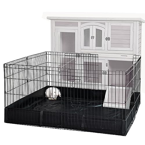 GUTINNEEN Rabbit Pet Playpen Bunny Run Extension Indoor Small Animal Pen (Playpen Only) - color: Black, size: 48.0"L x 48.0"W x 24.0"H