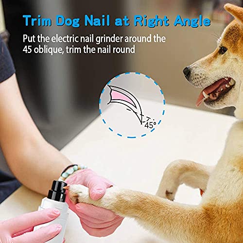Casfuy Dog Nail Grinder Upgraded - Professional 2-Speed Whisper-Quiet Electric Pet Nail Trimmer Painless Paws Grooming & Smoothing for Small Medium Large Dogs & Cats (White) - color: A-White