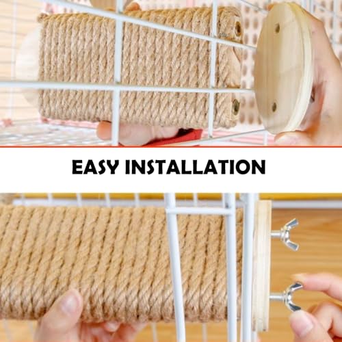 Cat Climbing Steps Scratching Tree - 2pcs Scratching Steps Sisal Hemp Cage Shelf Ladder Pets Perch Furniture Inside The cage with Install Screws (S) - size: S