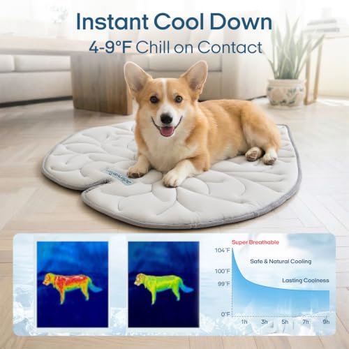 Dog Cooling Mat Washable Pet Cooling Mat, Self Cooling Mat for Dogs Large | 35" x 33", Thick Portable Foldable Cooling Pad for Indoor Outdoor, Crate, Travel, Camping and Beach - color: Grey, size: Medium