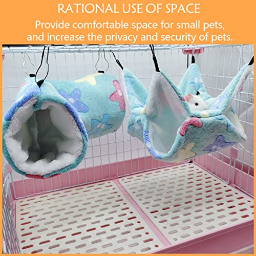 LEFTSTARER Guinea Pig Ferret Rat Hammock Toy Small Animal Cage Accessories Hideout Tunnel & Bunkbed Hammock for Rat Ferret Guinea Pig Hamster Sugar Glider Chinchilla (Star-Green) - color: Star-Green