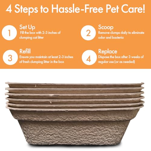 Disposable Litter Boxes (Brown, Large 6-Pack) - size: Large 6-Pack