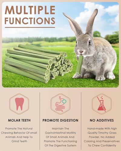 Bissap 50PCS Rabbit Chew Sticks, Natural Papaya Stems Bunny Chews Treats for Rabbits Hamsters Chinchillas Guinea Pigs Small Animals Organic Molar Chewing Snack - size: 50 PCS