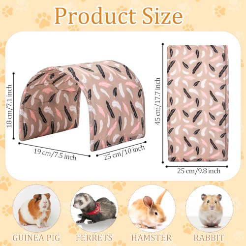 BreezeHug 4 Pcs Guinea Pig Tunnel Foldable Rabbit Hideout Washable and Soft Bunny Hide House Ferret Tunnel Toys Cage Accessories for Small Animal Hamster Hedgehogs Chinchilla (Cute Pattern) - style: Cute Pattern