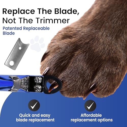 Deluxe Dog Nail Clippers for Small to Medium Dogs - Professional USA-Made Guillotine Trimmer - Heavy Duty Steel, Blue - size: Small/Medium Clipper
