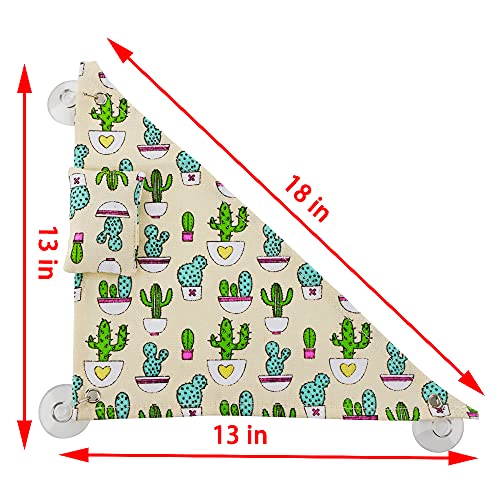 DQITJ 2 Pcs Reptile Hammock with Small Pillow Swing Hanging Bed Lounger Ladder with Adhesive Hooks and Suction Hook for Lizard Leopard Gecko Bearded Dragon Rat (Beige and Blue)