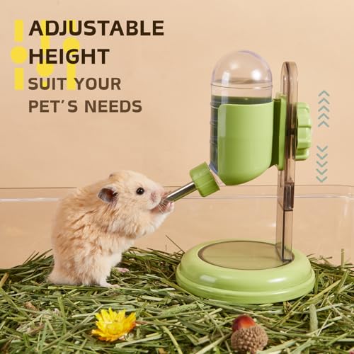 Hamster Water Bottle with Stand, 4oz Water Dispenser for Syrian Dwarf Hamsters Gerbils Mice Rats Degus (Gray) - color: Gray