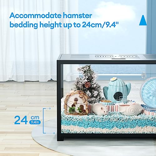 BUCATSTATE Hamster Cage 2.0, Large Hamster Enclosure (31in, Black) | Stackable 3.84 ft² Large Habitats with Deep Beddiing Base, Sturdy Aluminum Frame, Front and Top Access, Easy Assemble - color: Black, size: 31.4"L x 17.6"W x 20.6"H