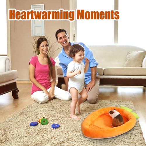 MiOYOOW Guinea Pig Bed, Carrot Shape Rabbit Beds Machine Washable Small Animals Warm Cushion with Anti-Slip Rubbers for Hamsters Ferrets Hedgehogs Chinchillas