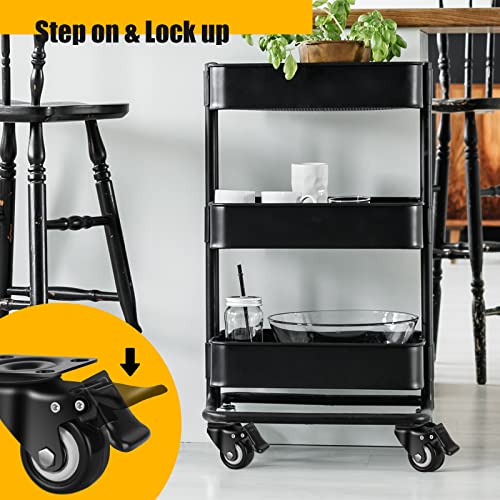 QNCZ 2" Caster Wheels, Casters Set of 4 Heavy Duty but Silent, Excellent Locking Casters with Polyurethane (PU) Wheels, Swivel Plate Castor Wheels for Cart, Furniture, Workbench | Easy to Install, Efficient operation, convenient braking,Silent, Floor frie