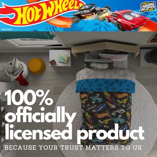 Hot Wheels Kids Bedding Super Soft Comforter and Sheet Set with Sham, 5 Piece Twin Size, (Officially Licensed Product) By Franco - color: Hot Wheels, size: 5 Piece Twin Size
