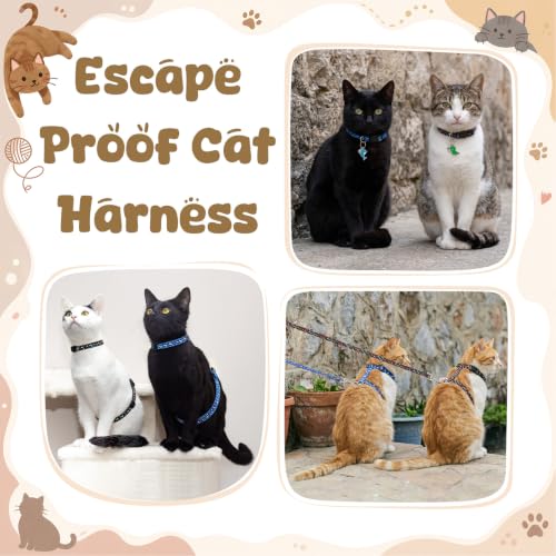 2 Pack Cat Harness and Leash, Escape Proof Adjustable Kitten Harness | Lightweight Soft and Comfortable for Cat Safe Walking and Travel, Dinosaur - color: Dinosaur