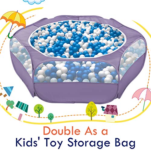 Pawaboo Small Animal Playpen with Zippered Cover, Purple | Portable pop-up pet tent for supervised rabbits, guinea pigs, chicks and kittens; water-resistant bottom and 3 metal rods - color: E-Purple